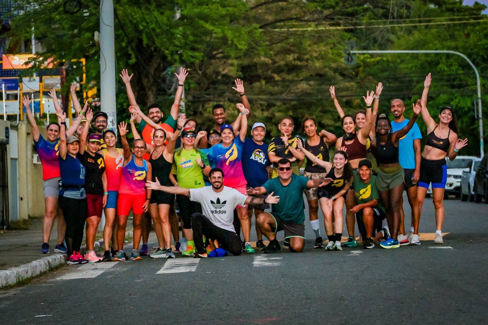 Grupo do Clube de Corrida em treino